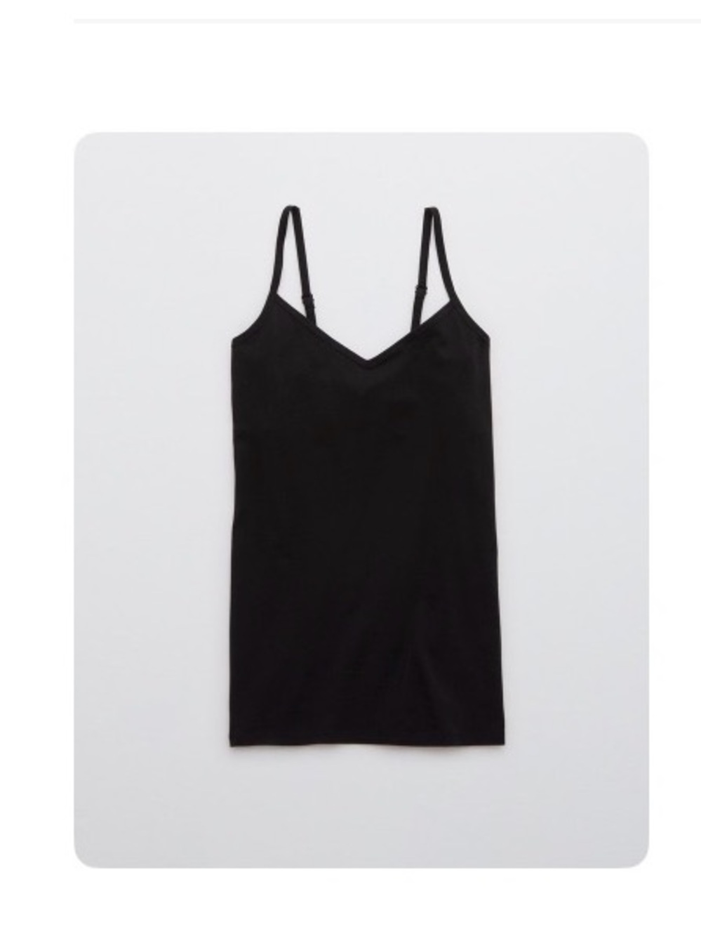 Aerie Black V-Neck Spaghetti StrapTank Top